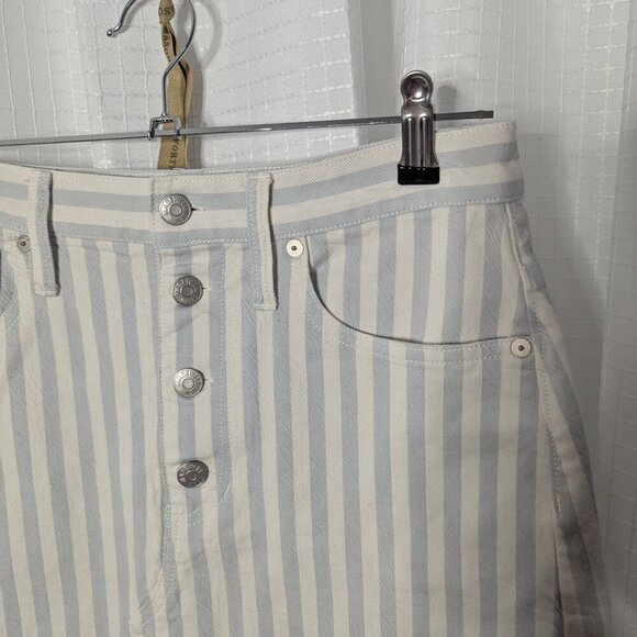 Madewell Denim Skirt, White and light blue, Size 27, Button Fly - Picture 4 of 6